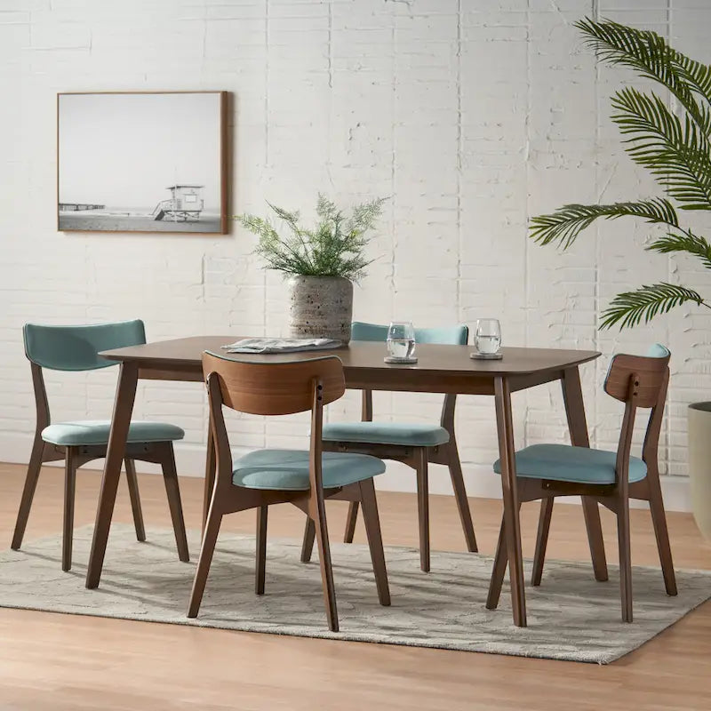 Alma Mid-Century 5-piece Wood Rectangle Dining Set by Christopher Knight Home