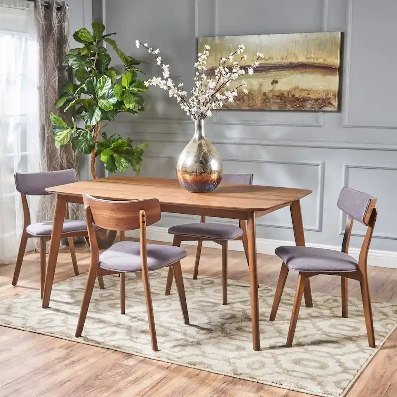 Alma Mid-Century 5-piece Wood Rectangle Dining Set by Christopher Knight Home