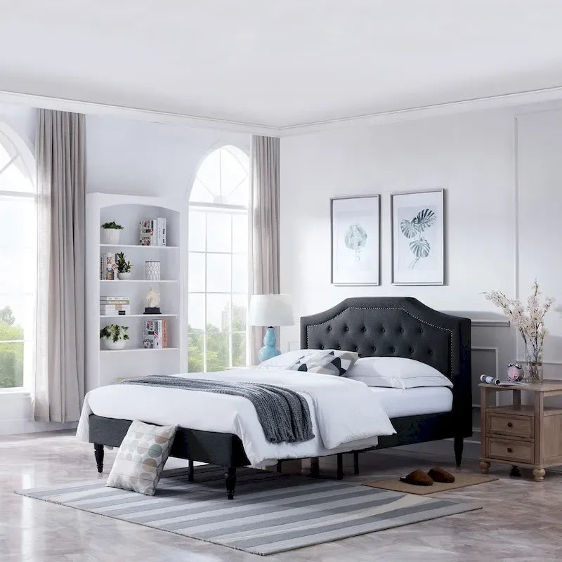 Elinor Upholstered Queen Platform Bed by Christopher Knight Home