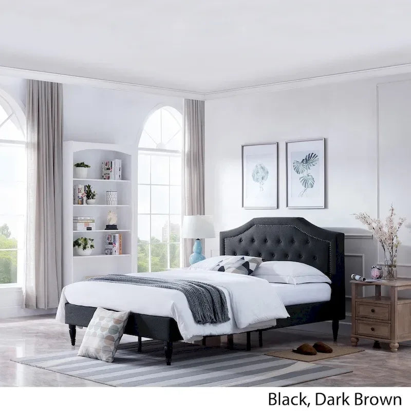 Elinor Upholstered Queen Platform Bed by Christopher Knight Home