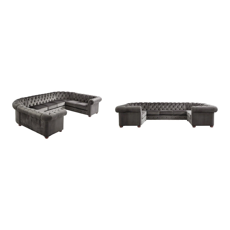 Gdansk 9-Seat U-Shaped Chesterfield Sectional Sofa