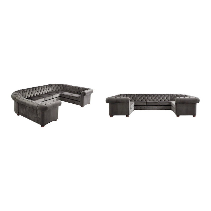Gdansk 9-Seat U-Shaped Chesterfield Sectional Sofa