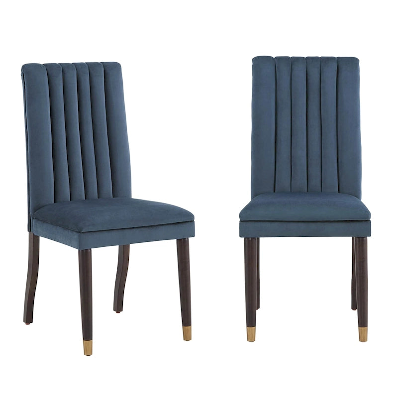Noricum Velvet Channel Back Dining Chairs (Set of 2)