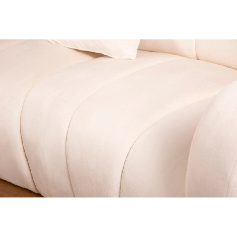 Velvet Curved sofa 3 Seats Symmetrical Modular legless sofa Corner Sectional Round couches - 127