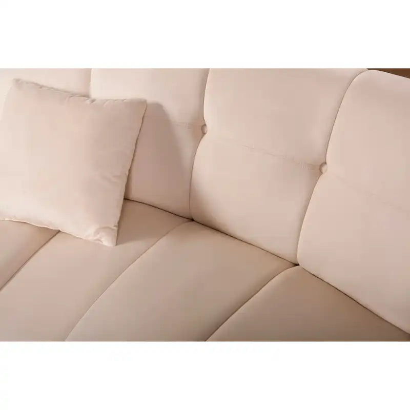 Velvet Curved sofa 3 Seats Symmetrical Modular legless sofa Corner Sectional Round couches - 127