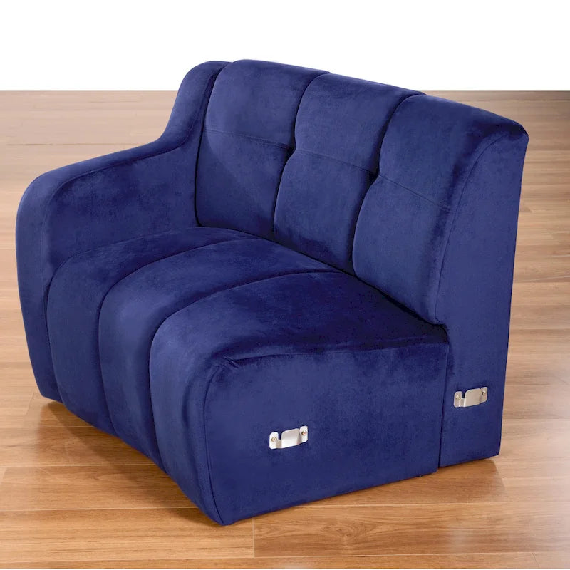 Velvet Curved sofa 3 Seats Symmetrical Modular legless sofa Corner Sectional Round couches - 127