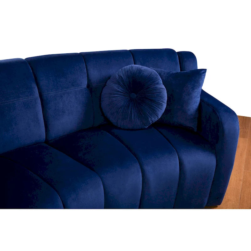 Velvet Curved sofa 3 Seats Symmetrical Modular legless sofa Corner Sectional Round couches - 127