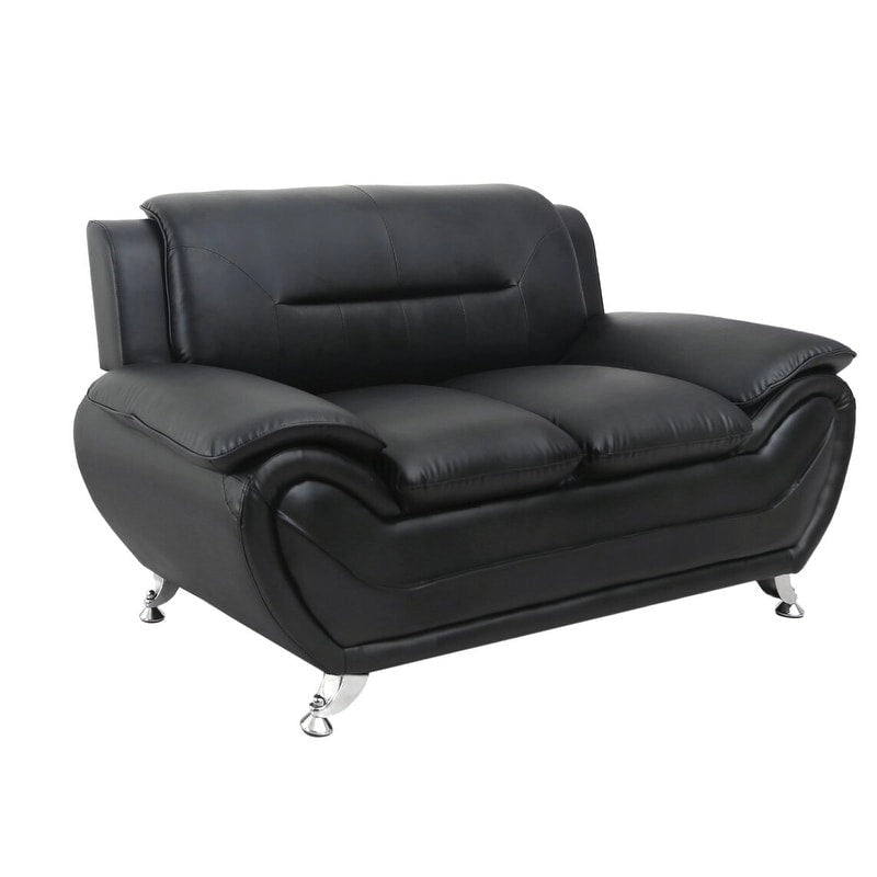 Michael Segura Bonded Leather Upholstered Loveseat