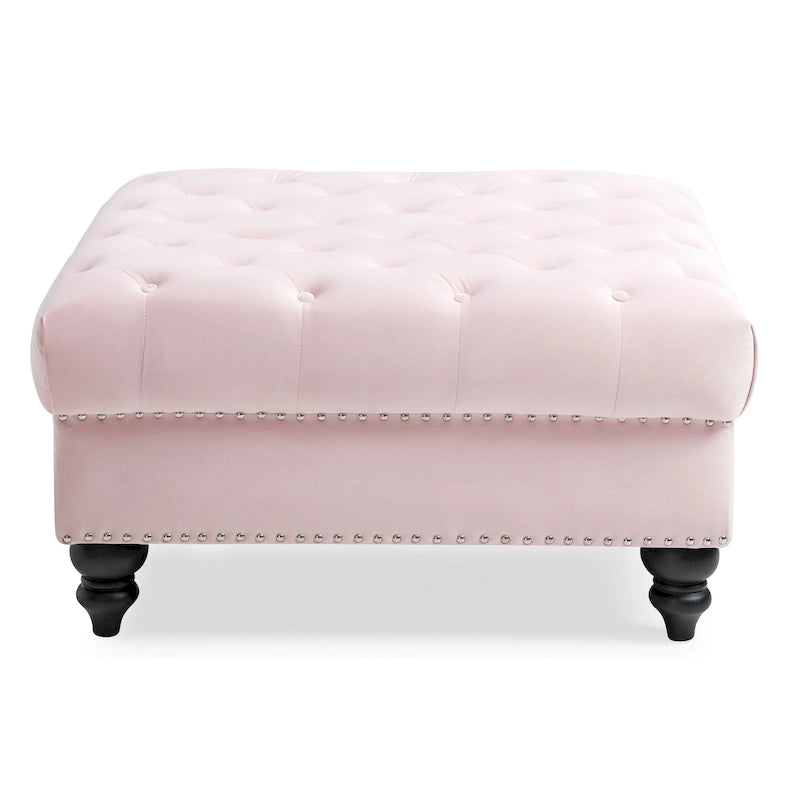 Nola Velvet Tufted Oversized Ottoman