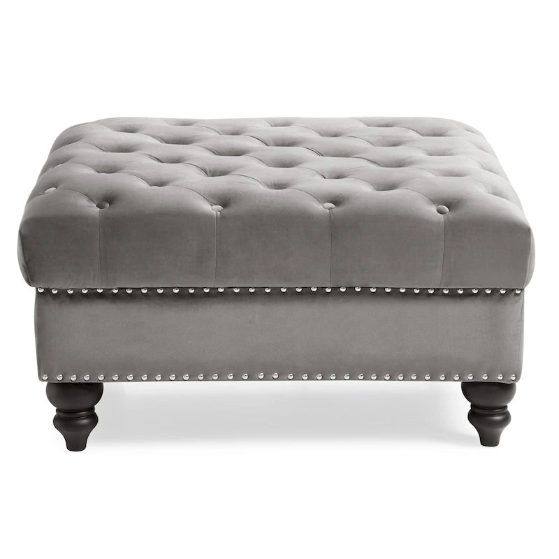 Nola Velvet Tufted Oversized Ottoman