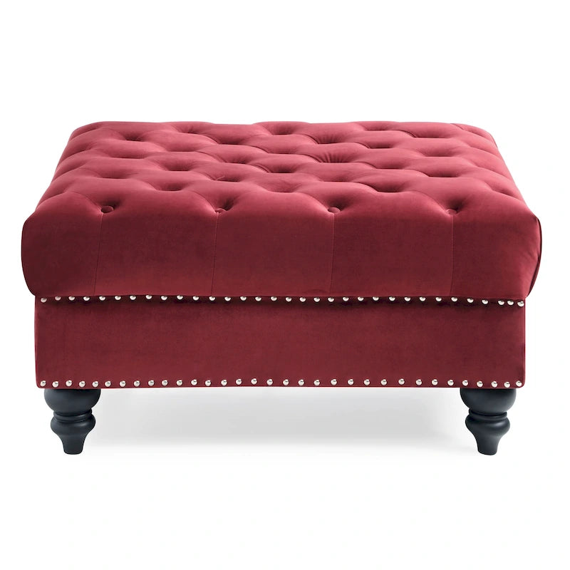 Nola Velvet Tufted Oversized Ottoman