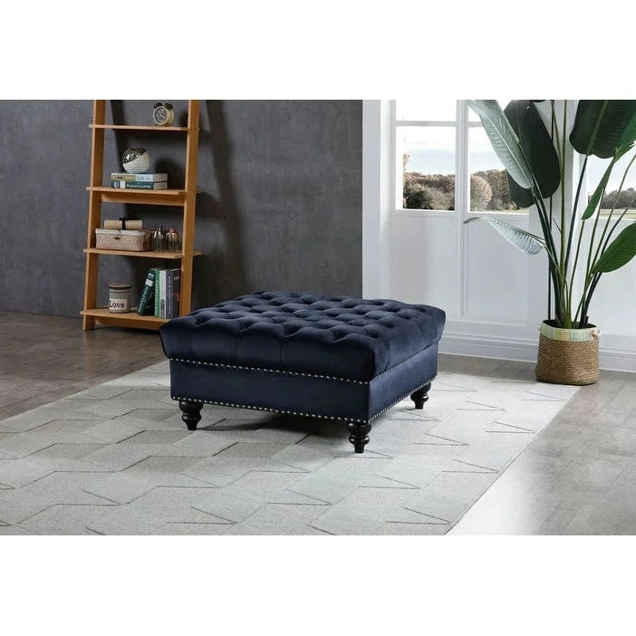 Nola Velvet Tufted Oversized Ottoman