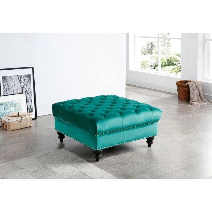 Nola Velvet Tufted Oversized Ottoman