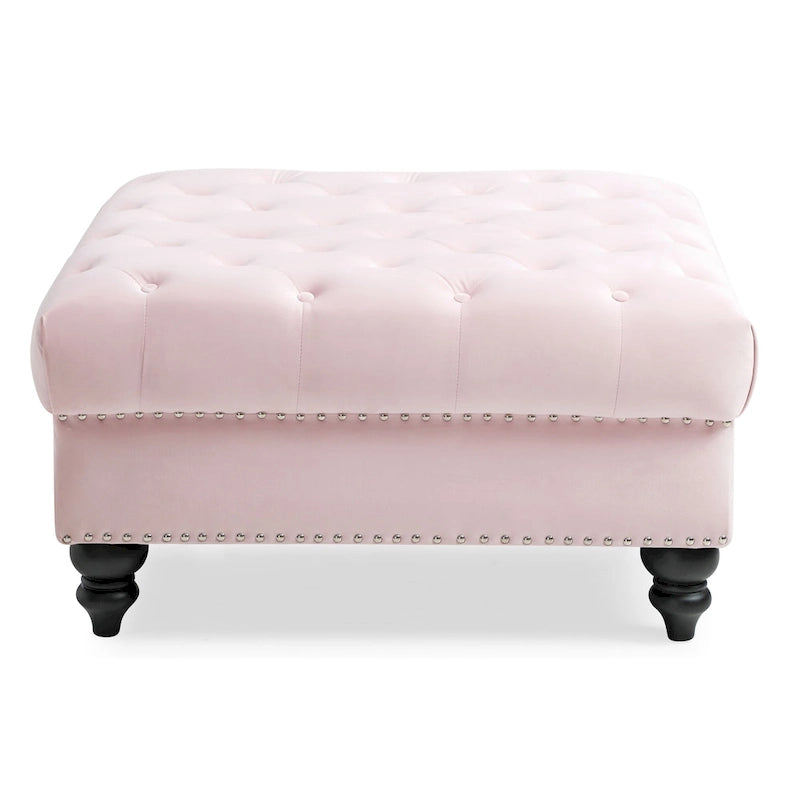 Nola Velvet Tufted Oversized Ottoman