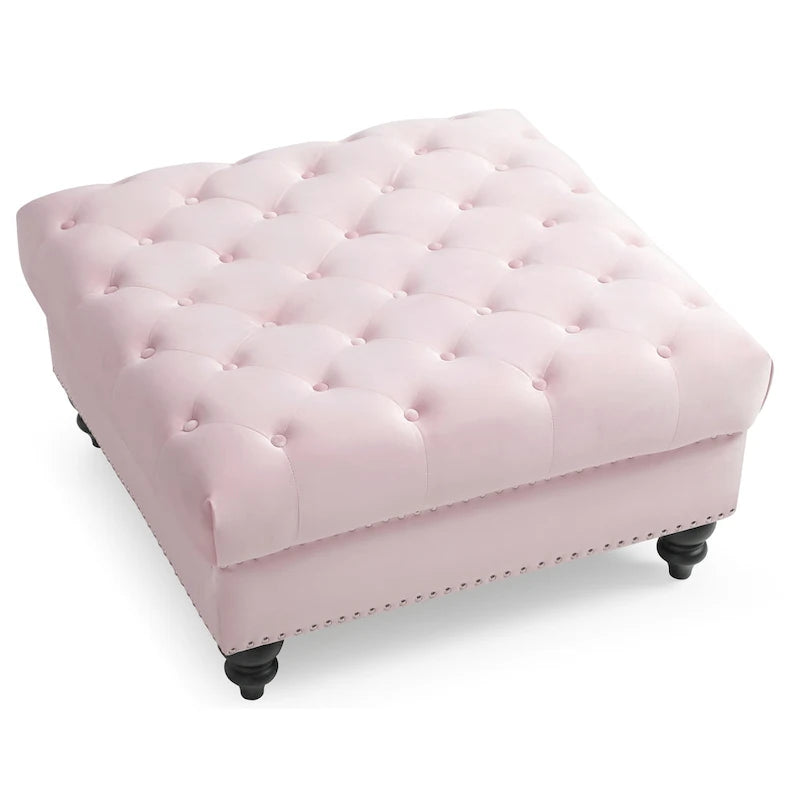 Nola Velvet Tufted Oversized Ottoman