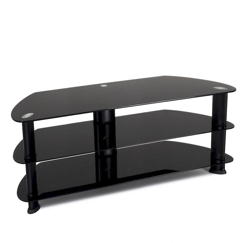 Laguna Corner Satin Black TV Stand, for up to 65 TVs