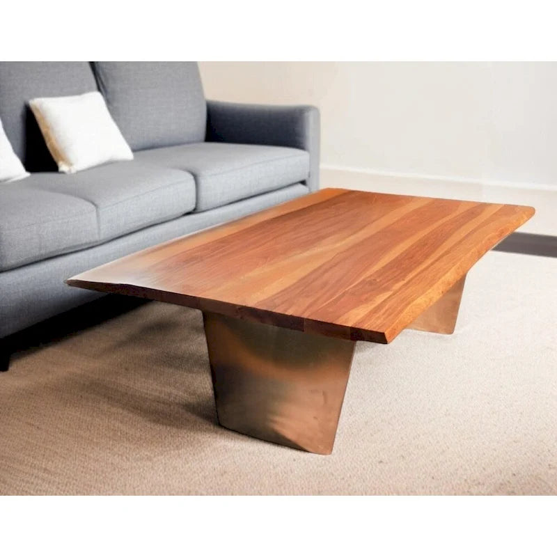 31 Rustic Brown Mango Wood Live Edge Coffee Table