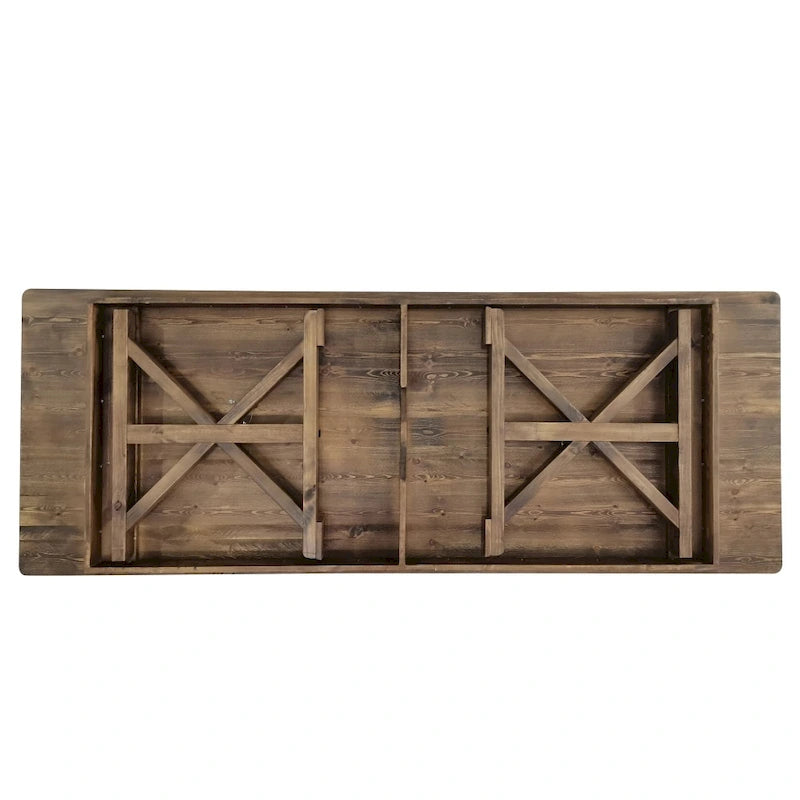 9' x 40 Rectangular Antique Rustic Solid Pine Folding Dining Table