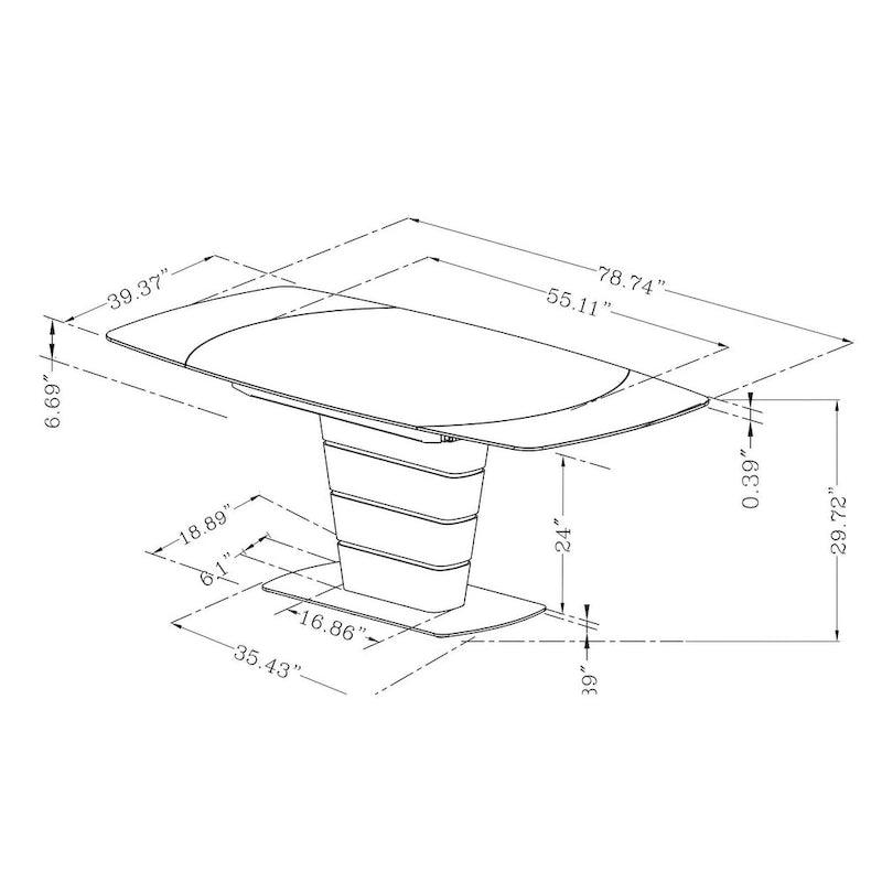 Somette Charlie White Starphire Glass 5-Piece Dining Set