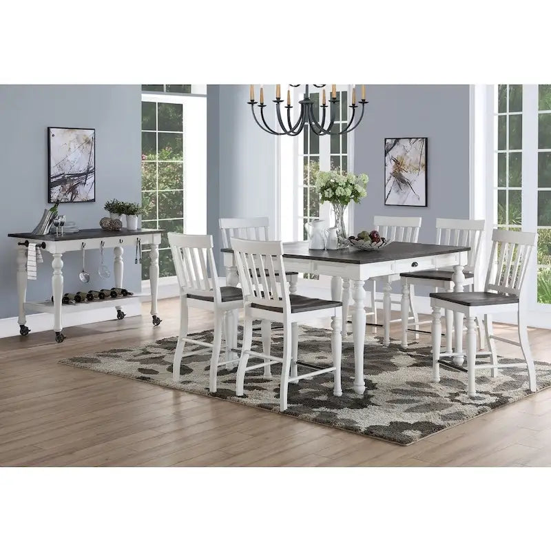 Steve Silver Jillian Farmhouse Counter Height Dining Set