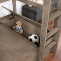 Furniture of America Wegh Solid Wood Twin Size Loft Bed with Workstation and Hidden Storage