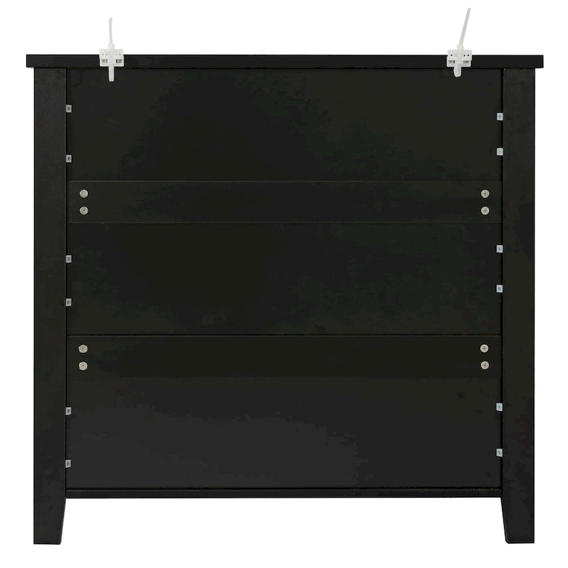 Drawer Dresser, Bedroom Storge Cabinet W/ Retro Shell-shaped Handle