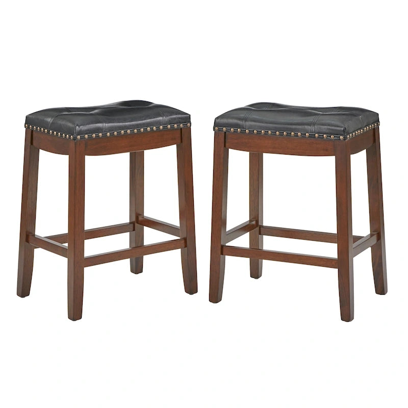 Simple Living Lonnie 29-inch Padded Bar Height Saddle Stools (Set of 2)