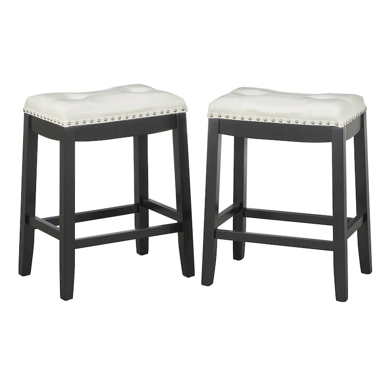 Simple Living Lonnie 29-inch Padded Bar Height Saddle Stools (Set of 2)