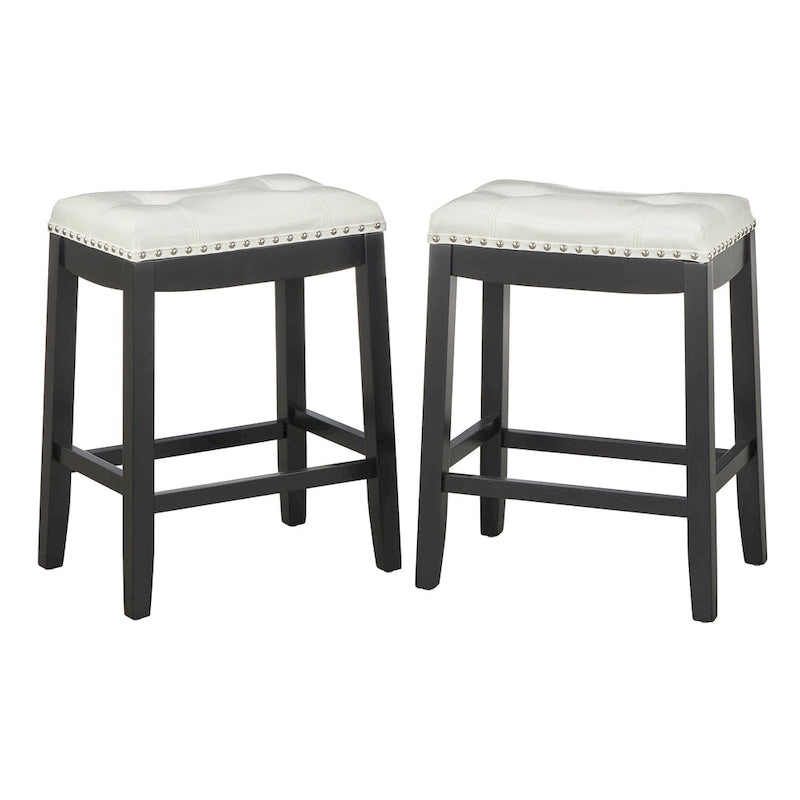 Simple Living Lonnie 29-inch Padded Bar Height Saddle Stools (Set of 2)