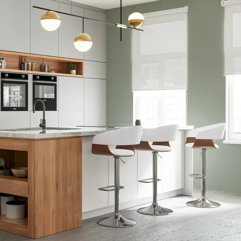 WYNDENHALL Calinda Mid Century Modern 33 inch Adjustable Swivel Bar Stool