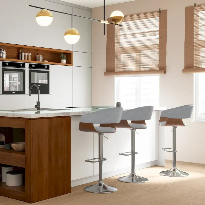 WYNDENHALL Calinda Mid Century Modern 33 inch Adjustable Swivel Bar Stool