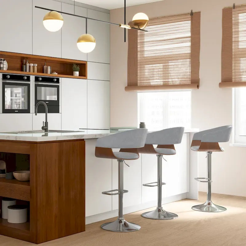 WYNDENHALL Calinda Mid Century Modern 33 inch Adjustable Swivel Bar Stool