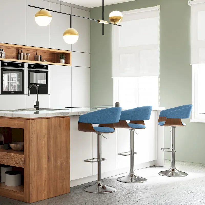 WYNDENHALL Calinda Mid Century Modern 33 inch Adjustable Swivel Bar Stool