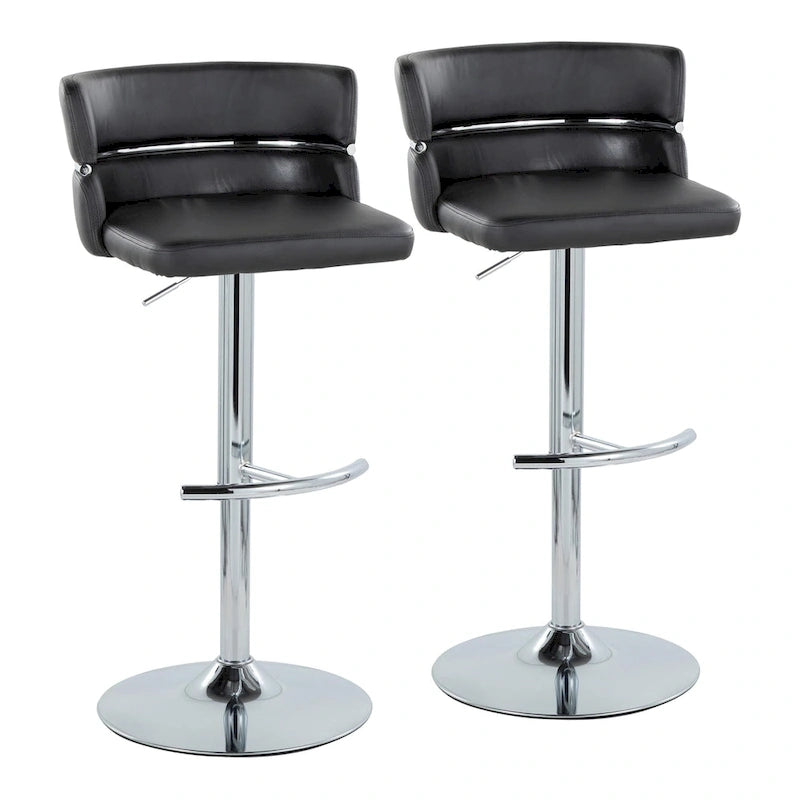 Silver Orchid Lena Adjustable Bar Stool with Rounded T Footrest (Set of 2)