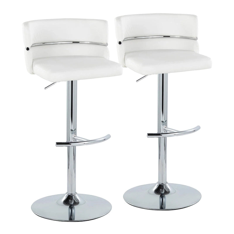 Silver Orchid Lena Adjustable Bar Stool with Rounded T Footrest (Set of 2)