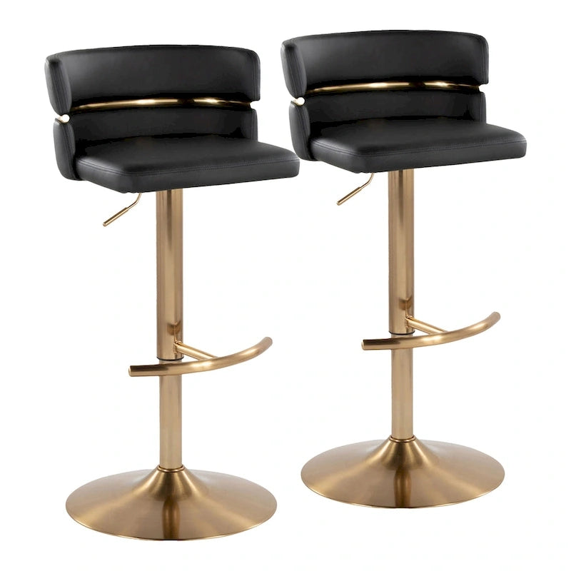 Silver Orchid Lena Adjustable Bar Stool with Rounded T Footrest (Set of 2)