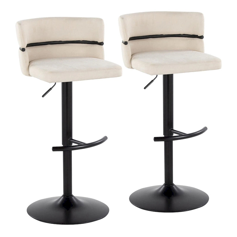 Silver Orchid Lena Adjustable Bar Stool with Rounded T Footrest (Set of 2)