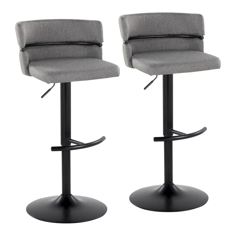 Silver Orchid Lena Adjustable Bar Stool with Rounded T Footrest (Set of 2)