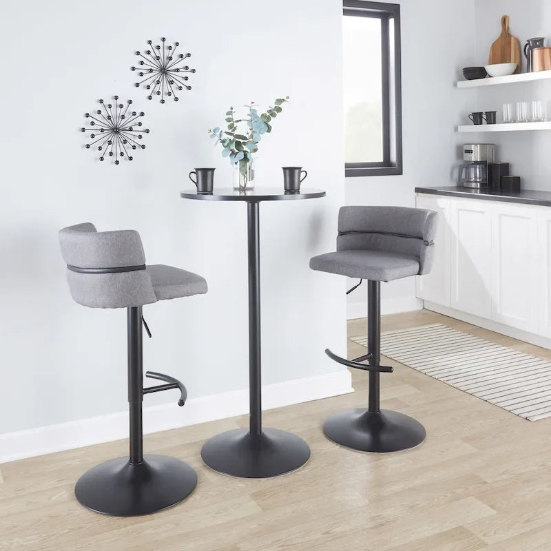 Silver Orchid Lena Adjustable Bar Stool with Rounded T Footrest (Set of 2)