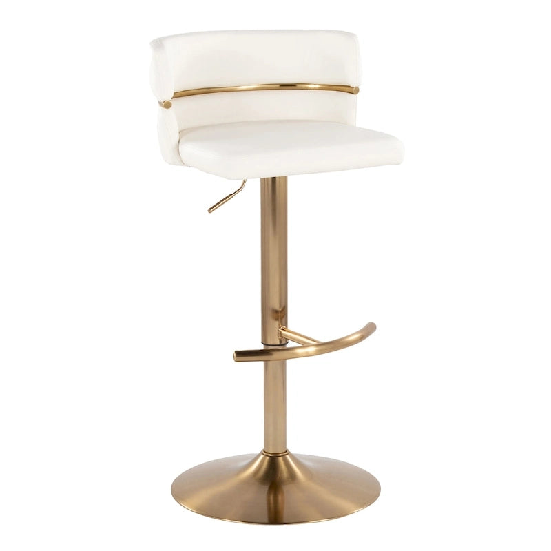 Silver Orchid Lena Adjustable Bar Stool with Rounded T Footrest (Set of 2)