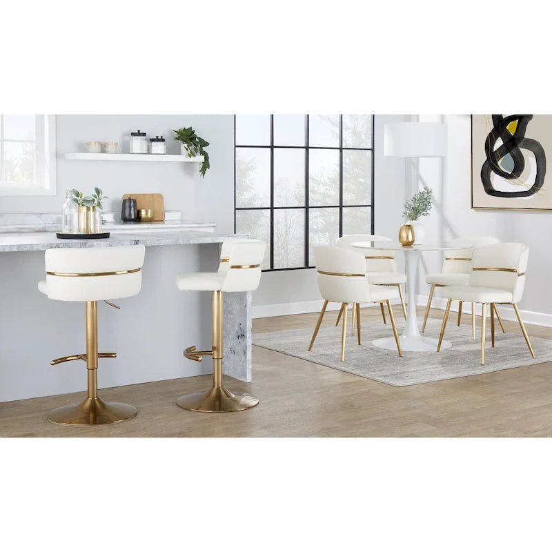 Silver Orchid Lena Adjustable Bar Stool with Rounded T Footrest (Set of 2)