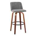 Carson Carrington Vallberga 30 Fixed-Height Bar Stool with Walnut Wood Base (Set of 2)
