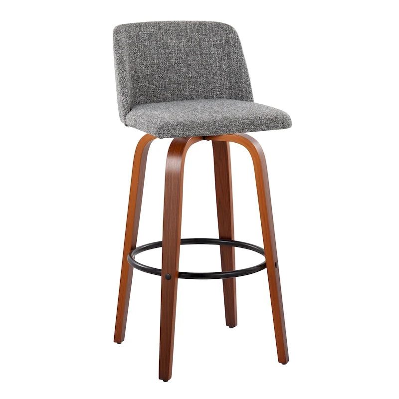 Carson Carrington Vallberga 30 Fixed-Height Bar Stool with Walnut Wood Base (Set of 2)
