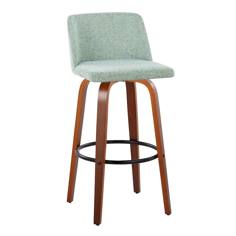 Carson Carrington Vallberga 30 Fixed-Height Bar Stool with Walnut Wood Base (Set of 2)