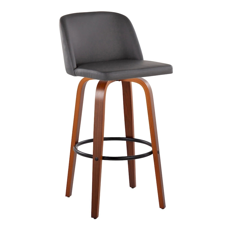 Carson Carrington Vallberga 30 Fixed-Height Bar Stool with Walnut Wood Base (Set of 2)