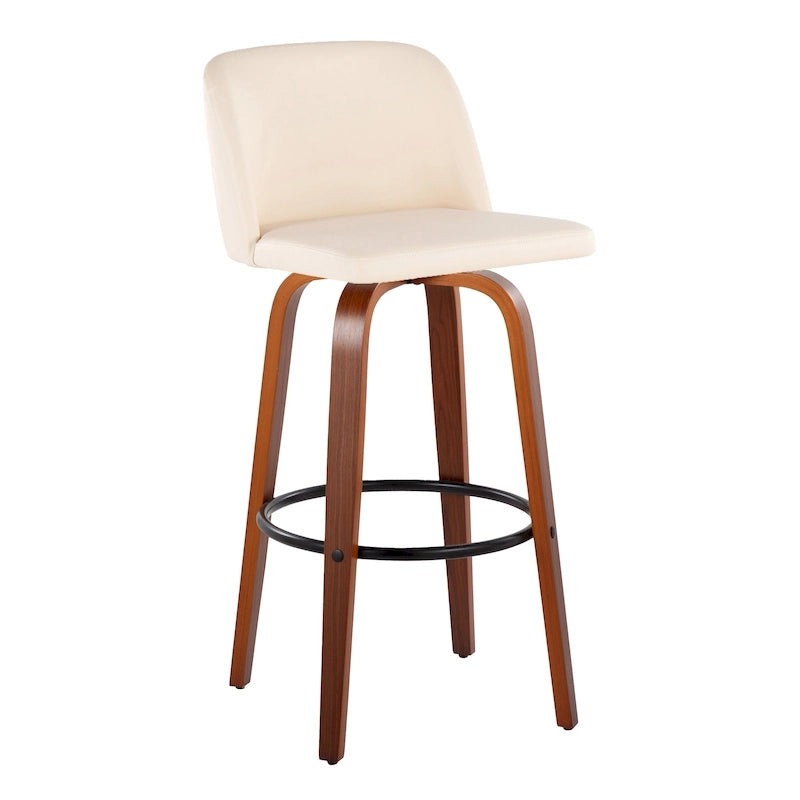 Carson Carrington Vallberga 30 Fixed-Height Bar Stool with Walnut Wood Base (Set of 2)