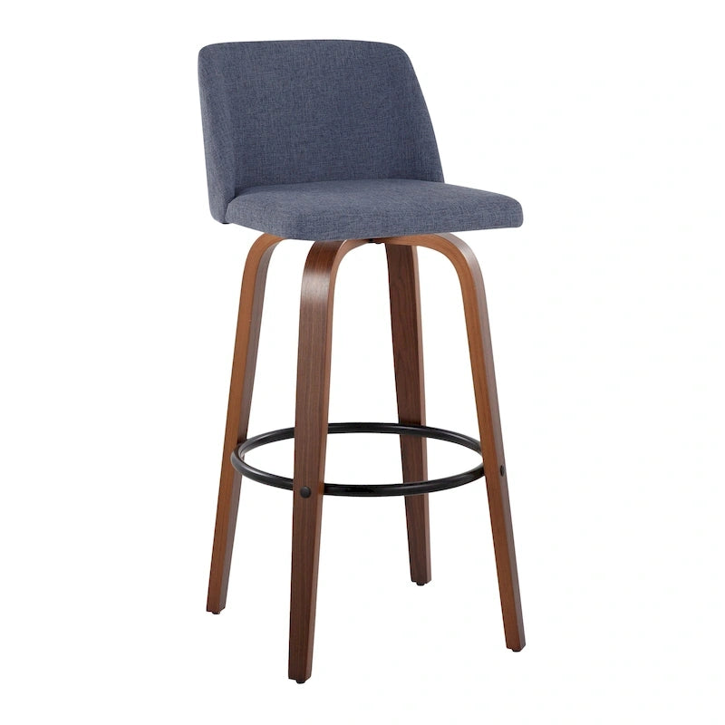 Carson Carrington Vallberga 30 Fixed-Height Bar Stool with Walnut Wood Base (Set of 2)