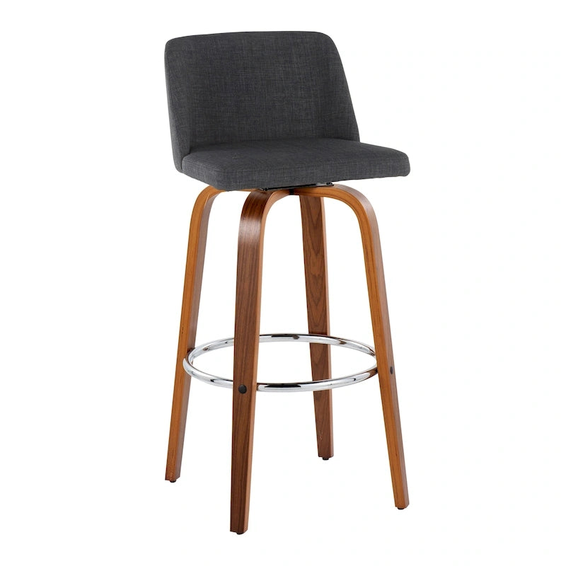 Carson Carrington Vallberga 30 Fixed-Height Bar Stool with Walnut Wood Base (Set of 2)