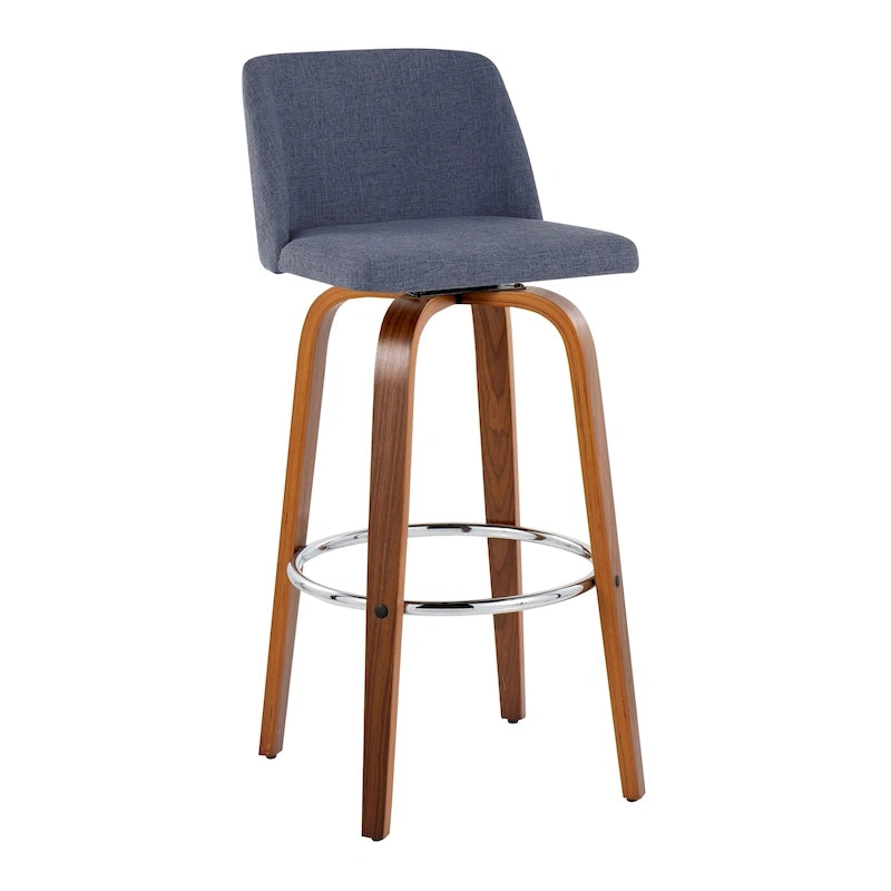 Carson Carrington Vallberga 30 Fixed-Height Bar Stool with Walnut Wood Base (Set of 2)