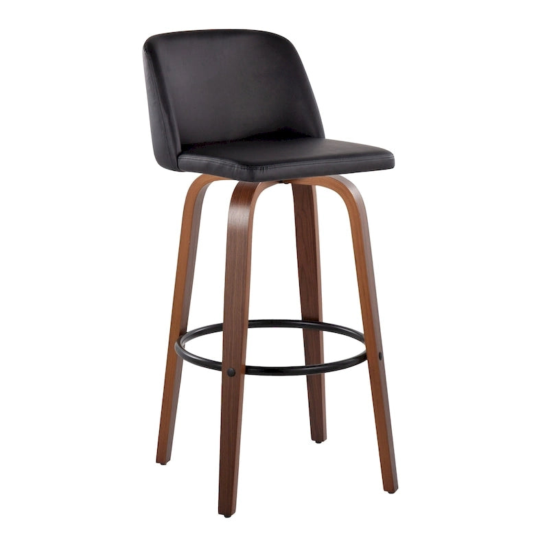 Carson Carrington Vallberga 30 Fixed-Height Bar Stool with Walnut Wood Base (Set of 2)